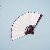 abordables Fournitures pour la maison-Éventails à bottes sur le sol, éventails à grands plis, éventail de danse en ligne, éventails pliants décoratifs, éventails chinois en tissu rétro vintage, pour spectacle, danse, mariage