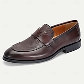 cheap Semi-Formal-Men&#039;s Dark Brown Leather Penny Loafers – Classic Kentucky Derby Shoes for Race Day and Garden Party Outfits