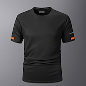 cheap Basic T shirts-Men&#039;s Sport T Shirt Quick Dry  Tee Crew Neck Summer Solid Color Plain Short Sleeves Sports &amp; Outdoors Casual Basic Fitness Casual Daily Dark Grey White Black Top Tee for Men