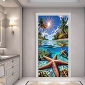 ieftine Capacele ușilor-Decorațiuni de ușă cu plajă de vară huse pentru ușă tapiserie de ușă draperie de ușă decor de fundal pentru ușă banner de ușă interioară/exterioară pentru ușa din față a fermei
