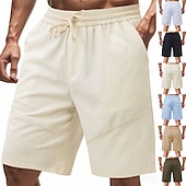 cheap Casual Shorts-Men&#039;s Shorts Summer Shorts Beach Shorts Casual Shorts Pocket Drawstring Elastic Waist Plain Comfort Breathable Short Outdoor Vacation Sport Casual Black White