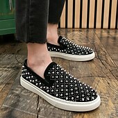 levne Pánské nazouváky a mokasíny-pánské černé slip-on boty s perleťovými detaily - elegantní společenské tenisky na svatby, taneční večírky a luxusní akce