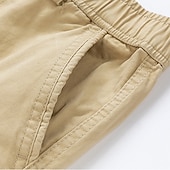baratos Clássico-Homens Bermuda Cargo Calção Shorts de verão Cintura elástica Bolso multi Bolso com aba Tecido Conforto Vestível Comprimento do joelho Ao ar livre Esporte Diário Moda Casual Preto Azul