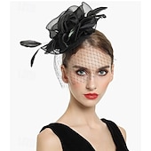abordables Tocado de Boda-Tocados Plumas Boda Fiesta de Noche Elegante Boda Con Pluma Celada Sombreros