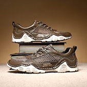preiswerte Outdoor-Sandalen-Braune Mesh-Sport-Sneaker für Herren – leistungsstarke Sportschuhe zum Laufen, Wandern und für die Freizeit
