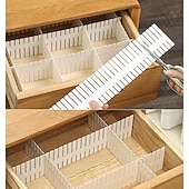 cheap Clothes Drawer Organizers-12pcs Adjustable Drawer Organizer Dividers, Plastic Drawer Separator Inserts, DIY Customizable Drawer Storage Bins for Socks, Underwear, Accessories, Closet and Office Organization