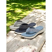 billiga Komfortsandaler-flip flop-sandaler för kvinnor med vadderad sula – avslappnade lätta slip-on skor för sommarpromenader och stranddagar