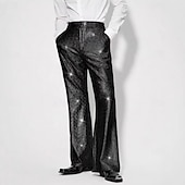 economico Fondi-Retrò Vintage Anni &#039;70 Anni &#039;80 Pantaloni a zampa d&#039;elefante Disco Vernice in lattice lucido Metallico Paillettes Per uomo Halloween Carnevale Parata dell&#039;Orgoglio Mese dell&#039;orgoglio Adulti Pantaloni