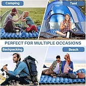 abordables Activité de Plein Air-Matelas de couchage double autogonflant | 2 personnes | autogonflant extra-épais | Oreiller gonflable avec pompe à pied intégrée | Randonnée, voyage, tente, matelas de camping portable