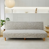 ieftine Futon Sofa Cover-țesătură jacquard husă canapea extensibilă fără brațe huse canapea protector elastic husă bancă