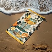 abordables juegos de toallas de playa-Toalla de playa estampada, manta de playa ligera, de secado rápido y sin arena, ideal para viajes, piscina y uso al aire libre.