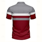 economico Polo geometrica da uomo-Per uomo A righe Polo Manica Corta Magliette polo Camicie con Colletto Business Casual Scuola All'aperto Athleisure Abbigliamento quotidiano Stampa 3D Estate Nero Rosso Blu