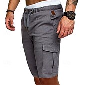 economico Classico-Per uomo Pantaloncini cargo Shorts Pantaloncini Estivi Coulisse Elastico in vita Multi-tasche Semplice Comodità Indossabile Lunghezza al ginocchio All&#039;aperto Sport Quotidiano Moda Casual Nero Blu