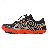 abordables Zapatillas Informales-Hombre Zapatillas de deporte zapatos descalzos Antideslizantes Barranquismo Casual Cuero PU Malla Transpirable Cómodo Antideslizante Cordones Negro / Rojo Negro Azul Real Verano Primavera