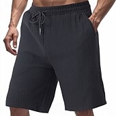 baratos Shorts de moletom-Homens Shorts de moletom Calção Bermudas Shorts de Corrida Shorts casuais Com Cordão Cintura elástica Tecido Conforto Esportes Curto Ioga Diário Ginásio Roupa Esportiva Preto Branco Micro-Elástica