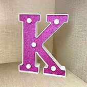 economico Luci decorative-Luci decorative con lettere viola da 16 cm, luci per feste, compleanno, Natale