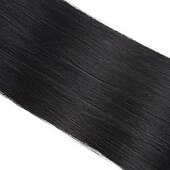 abordables Extensions Adhésives-Extensions de cheveux humains Remy à bande adhésive noire, cheveux lisses et sans couture, 18 pouces, 50 g, 20 pièces