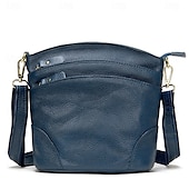 cheap Crossbody Bags-Waterproof and Wear-resistant Genuine Leather Crossbody Bag for Women - Versatile Multi-layer Shoulder Bag with Clutch Design
