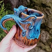 economico Tazze e tazzine-Tazza a forma di polpo blu intenso, tazza da caffè in resina con design a tentacolo 3D, stoviglie a tema nautico, regalo unico per gli amanti dell&#039;oceano &amp;arredamento per la casa