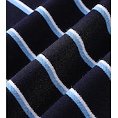 voordelige Heren Elite Polo-heren zijden mix zakelijk casual revers korte mouw kantoor oud geld stijl horizontale strepen knopen zomer geel roze blauw