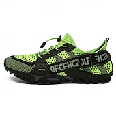 voordelige Casual Sneakers-Voor heren Sneakers Rivierschoenen Canyoning PU Leder Netstof Ademend Comfortabel Anti-slip Veters Zwart Donker paars Blauw Zomer Lente