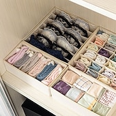 economico Organizzatori di Cassetti per Vestiti-Set di 4 contenitori per calzini e biancheria intima, contenitori portaoggetti in cotone e lino lavabili di alta qualità, organizer per biancheria intima e reggiseni, set per riporre vestiti e