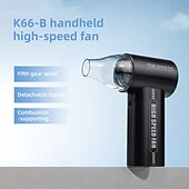 お買い得  携帯扇風機-ハンドヘルドハイスピードファン、5段階風量、取り外し可能ノズル、燃焼サポート、高速ブラシレスモーター、充電可能で立てられる冷却ファン、夏の屋外用