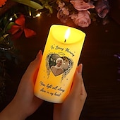 abordables Regalo conmemorativo-Vela LED conmemorativa personalizada, foto personalizada, regalos de condolencia por la pérdida de seres queridos, vela con alas de ángel, elegante luz de recuerdo para dormitorio, decoración del