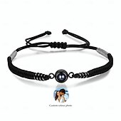 cheap For Men-Personalized Photo Projection Bracelet with Braided Rope Custom Best Gift for Dad, Husband or Boyfriend, Light Projection Jewelry for Father&#039;s Day, Birthday, Anniversary, Christmas