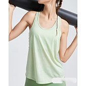economico Camicia Donna-US Open Per donna Tinta unita Canotta da allenamento Maglietta sportiva Carro armato Canotta Senza Maniche Traspirante Tennis Golf Pickleball Girocollo Y Indietro Nero Bianco Verde Chiaro