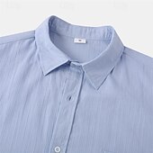 billiga Semester-Herr Skjorta Casual skjorta Knapp upp skjorta Slät Semester Gata Svart Vit Gul Armégrön Kortärmad Kavajslag Sommar Kläder Button-Down