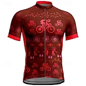 abordables Maillots pour hommes-Homme Maillot de cyclisme Manche Courte Cyclisme T-shirt Maillot avec 3 poches arrière VTT Vélo tout terrain Respirant Séchage Rapide Design Anatomique Évacuation de l&#039;Humidité Jaune Rouge Rouge