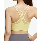 economico Reggiseni sportivi &amp; gilet-Per donna Reggiseno Il giro Top reggiseno Crisscross Back Comodo Traspirante Rete Semplice Sport Abbigliamento sportivo Nero Bianco Yoga Fitness Casuale