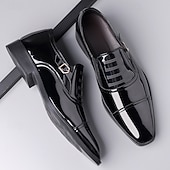 preiswerte Formell-Herrenschuhe - schwarz-weiße Lackschuhe mit Schnalle für Hochzeiten, Galas und Tanzpartys