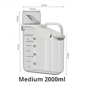 cheap Kitchen Storage-Cereal Containers Storage, 1500/2000/2800 ml Airtight Large Dry Food Storage Containers with Pouring Spout Measuring Cup for Snacks Grain Rice,BPA Free Dispenser Plastic Bin