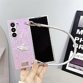 Χαμηλού Κόστους Samsung Θήκη-τηλέφωνο tok Για Samsung Galaxy Z Διπλώστε 6 Z Fold 5 Z Fold 4 Z Fold 3 Πίσω Κάλυμμα με λουράκι καρπού Ανθεκτική σε πτώσεις Ρετρό TPU PC