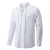 olcso Felsők-Középkori Reneszánsz 17. század Ing Kalóz Viking Egyszínű Jelmez Férfi Mindszentek napja Farsang Alkalmi / Napi Reneszánsz Vásár LARP Felnőttek Ing Tavaszi nyár