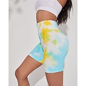 cheap Yoga Shorts &amp; Bikers-Women&#039;s Yoga Shorts Elastic Waistband Tummy Control Butt Lift Lightweight High Waist Yoga Gym Workout Pilates Shorts Blue Green Sports Activewear Stretchy Slim