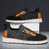 cheap Men&#039;s Sneakers-Men&#039;s Knit Athletic Sneakers – Lightweight Breathable Running and Walking Shoes for Gym, Work and Travel