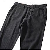 baratos Calças Elite Masculinas-Homens Calças Côr Sólida Comprimento do joelho O negócio Estilo Clássico Casual Preto Branco Sem Elasticidade