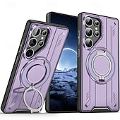 お買い得  サムスン用ケース-S24 Ultra Plus、S23 Ultra/Plus、S22 Ultra、S25 Plus/Ultra 用の電話ケース 磁気吸着 スタンド付き 幾何学 TPU PC メタル