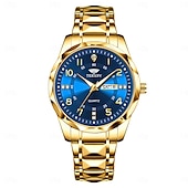 economico Orologi al quarzo-Orologio da Uomo alla Moda al Quarzo Quadrante Digitale a Rombo Doppio Calendario Luminoso Orologio Impermeabile in Acciaio con Decorazione di Strass Orologio da Affari