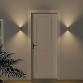 baratos luz do armário-Luzes de parede de movimento de madeira modernas sensor luz noturna usb recarregável lâmpada de parede para entrada escada corredor sala de estar parede varanda decoração 1pc