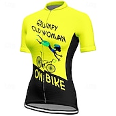 tanie Damskie koszulki-Damskie Koszulka rowerowa Graficzny Litery i cyfry Krótki rękaw Rower Tee Tshirt Dżersej z 3 tylnymi kieszeniami Kolarstwo górskie Szybkie wysychanie Anatomiczny kształt Odprowadzające wilgo