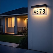 cheap Outdoor Wall Lights-1 Pc Outdoor Solar Door Adress Lights IP44 Waterproof Warm Light White Light Street Sign Lamp Courtyard Street Corridor Lighting Wall Lights House Number Lights