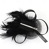 baratos Chapéus e Fascinators-chapéus fascinators com penas para mulheres chapéus kentucky derby chapéu de igreja para festa do chá com faixa de cabeça e clipe