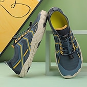 abordables Zapatillas Informales-Hombre Zapatillas de deporte zapatos descalzos Antideslizantes Barranquismo Casual Cuero PU Malla Transpirable Cómodo Antideslizante Cordones Negro / Rojo Negro Azul Real Verano Primavera