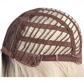 voordelige Synthetische trendy pruiken-Synthetische pruiken Kinky Recht Natuurlijk recht Middelste stuk Diepe scheiding Machinegemaakt Pruik 30.5 cm A1 Synthetisch haar Dames Klassiek Comfortabel Kleurgradatie Blond