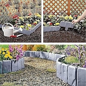 voordelige Patio-decoratie-5 stuks gazonranden kunststof steenlook tuinborder polypropyleen bloemperkrand palissade tuin decoratief