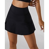 cheap Women&#039;s Skirts &amp; Skorts-US Open Women&#039;s Tennis Skirts Tennis Skirts with Shorts Side Pockets Side Split Stretchable Tennis Golf Pickleball Solid Colored Bottoms Black White Brown Tennis Clothing